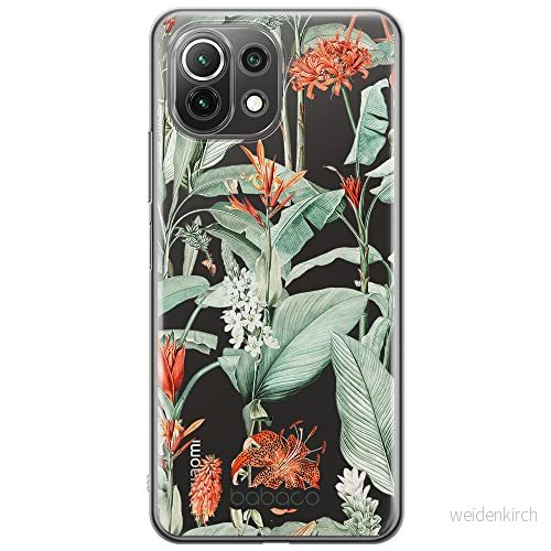 ERT GROUP mobiltelefonfodral för Xiaomi 11 LITE 4G/5G originalt och officiellt licensierat Babaco mönster Flowers 048, gedeeltelijk transparant 5905131341167