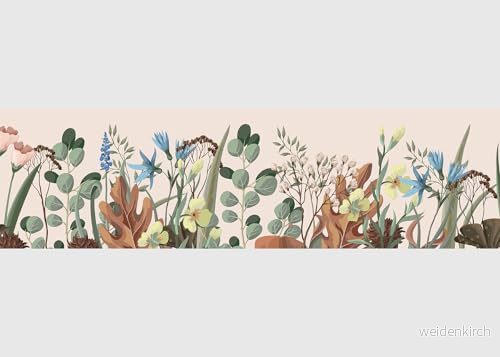 Blommor självhäftande kant, kök, vardagsrum, väggdekal, flerfärgad, av AG design 500 x 13,8 cm AWB 8256 8595577982566