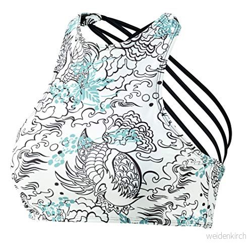 BECO Dam med korsade spaghettiremmar bikini, vit/färgglad, 36 4013368393833