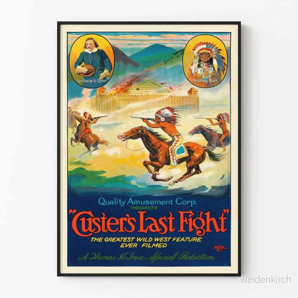 Vintageposter av Custers sista strid väggdekoration västern