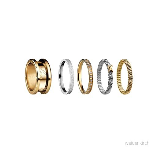 BERING Uppsättning ringar i silver och guld, för kvinnor, med en unik anordning att vrida loss byta, Symphony Set E 4894041774619