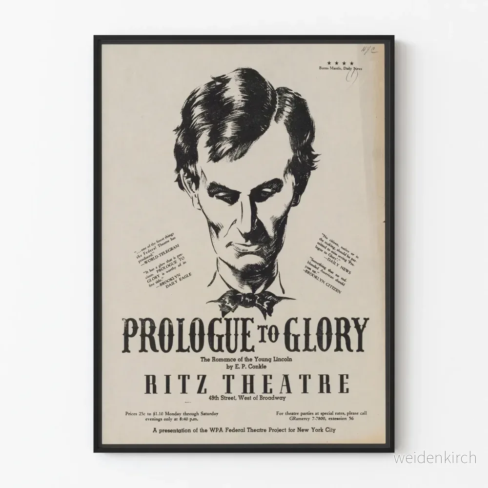 Vintageposter Prolog till ära - Lincolnporträtt