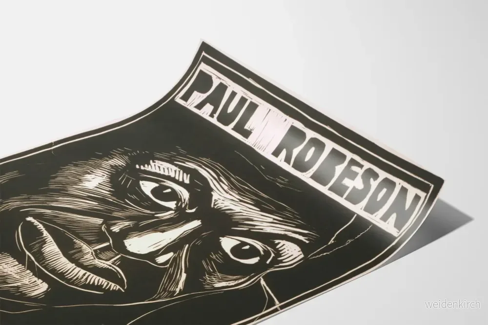 Porträttposter Linoleumsnitt Paul Robeson 1898-1976 - Bild 3