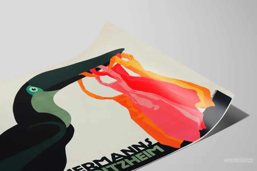 Vintageposter Hermanns & Froitzheim med toucan och livfulla färger - Bild 2
