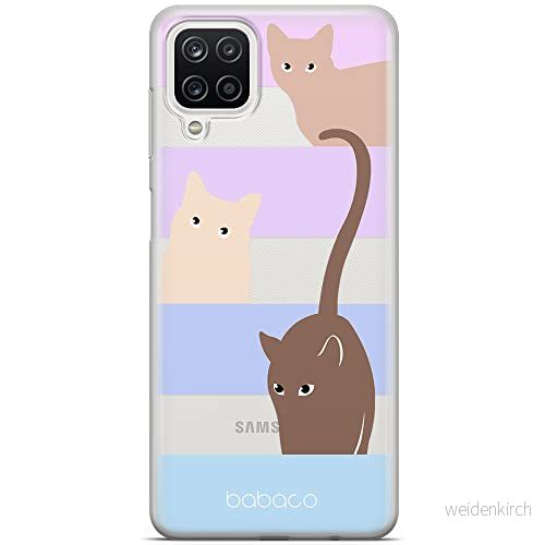 ERT GROUP mobiltelefonfodral för Samsung A12 / M12 F12 originalt och officiellt licensierat Babaco mönster Cats 014 optimalt anpassad till formen på mobiltelefonen, gedeeltelijk transparant 5905131068385