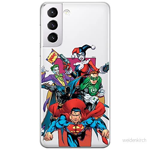 ERT GROUP mobiltelefonfodral för Samsung S21 PLUS originalt och officiellt licensierat DC mönster Justice League 004 Vit optimalt anpassad till formen på mobiltelefonen, gedeeltelijk transparant 5903932287783