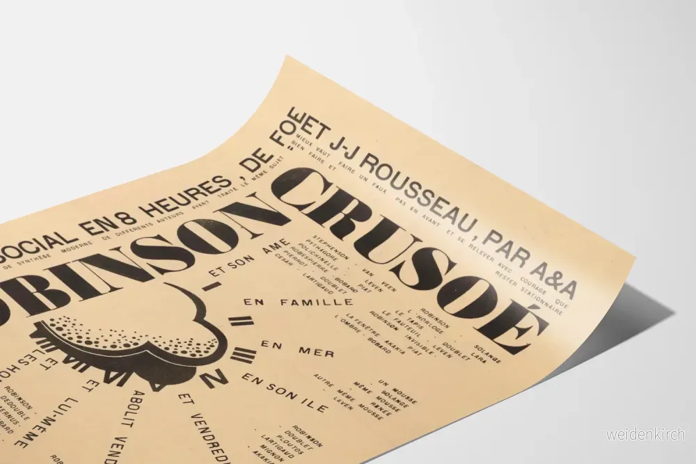 Vintage typografisk poster Robinson Crusoe - Bild 3