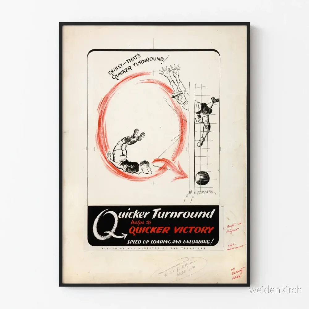 Vintageposter Quicker Turnround - Sport- och energiväggdekoration