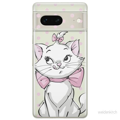 ERT GROUP mobiltelefonfodral för Google PIXEL 7 originalt och officiellt licensierat Disney mönster Marie 002 optimalt anpassad till formen på mobiltelefonen, gedeeltelijk transparant 5905795156831