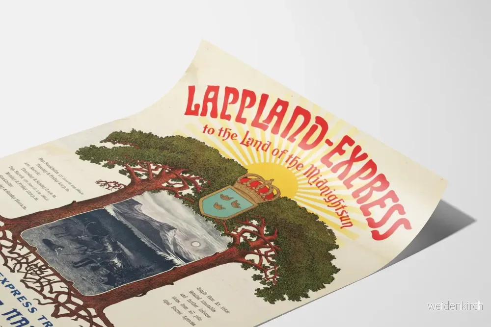 Vintageposter Lappland Express - Tågexpresen från Stockholm till Narvik - Bild 3