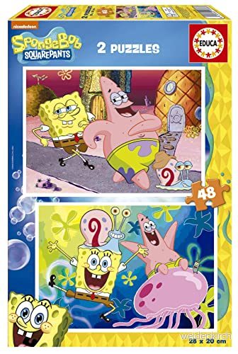 Educa SpongeBob SquarePants? Set med 2 48 delade pussel för barn. Storlek vid montering 28 x 20 cm. Består av stora, perfekt färdiga delar. Rekommenderas från 3 år (19388) 8412668193888