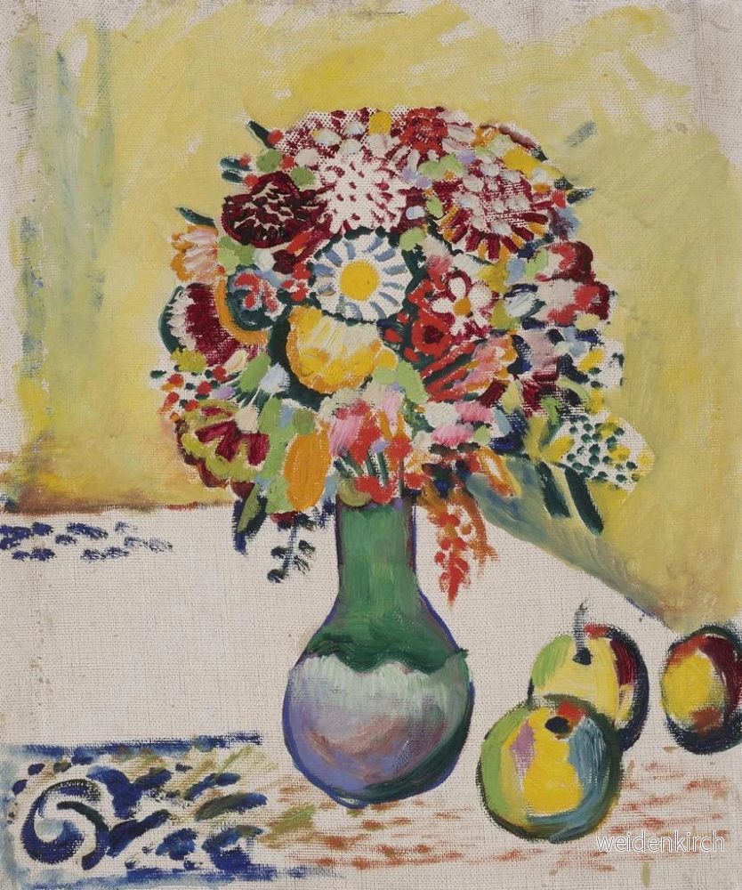 Målning Naturtavla med blommor och tre äpplen - August Macke | Konsttryck - Bild 2