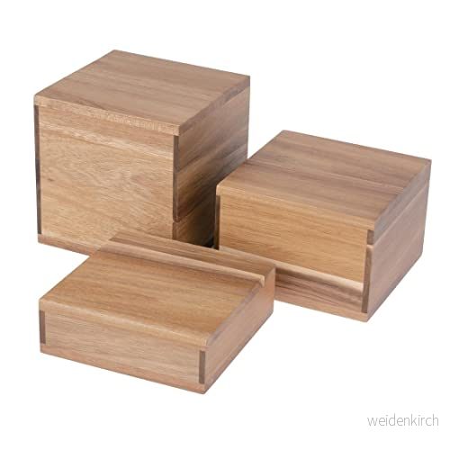 Olympia Acacia Riser Block 50/100/150 mm kraftig, robust, hållbar, elegant hotell restaurang buffé service mat bakverk visningsstativ set med 3 5050984644023