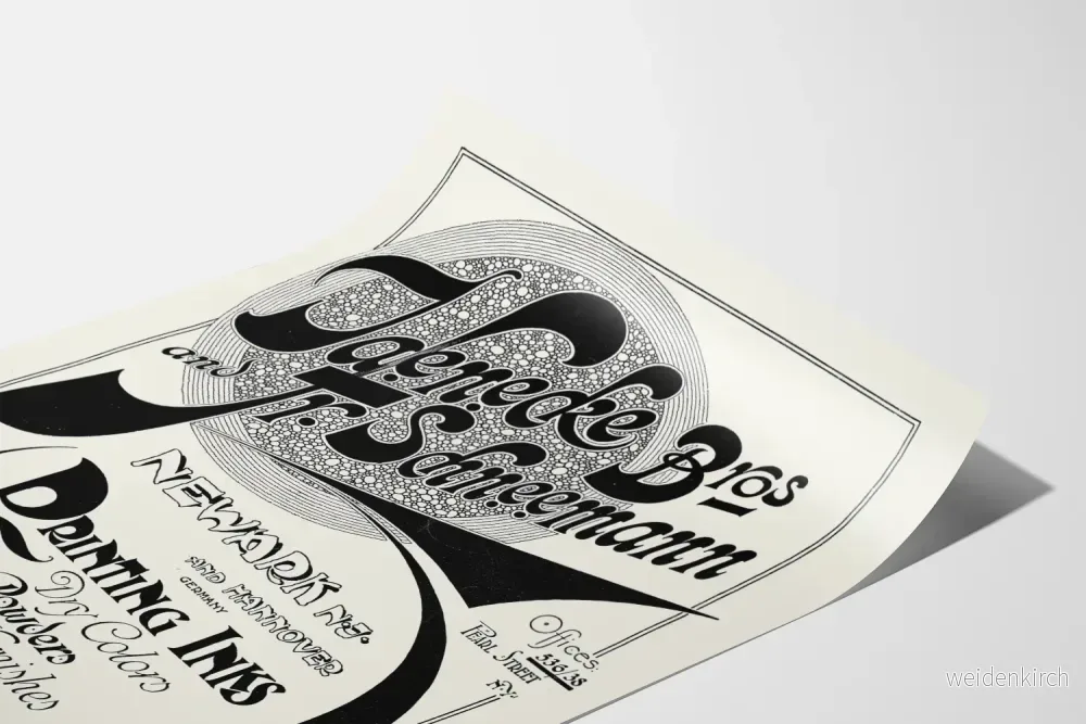 Vintageposter Jaenecke Bros & Fr. Schneemann Impression och Bläck - Bild 3