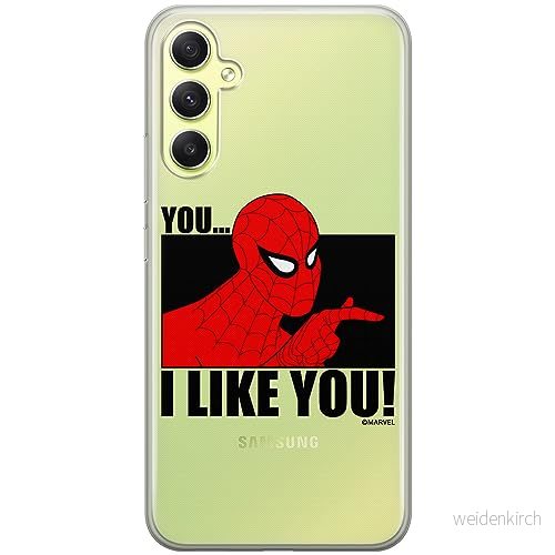 ERT GROUP mobiltelefonfodral för Samsung A34 5G originalt och officiellt licensierat Marvel mönster Spider Man 034 optimalt anpassad till formen på mobiltelefonen, gedeeltelijk transparant 5905795010560