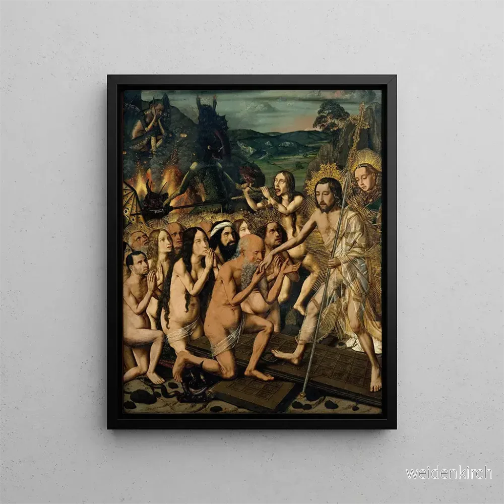 Målning av Descente du Christ aux Limbes – Bartolomé Bermejo | Konsttryck