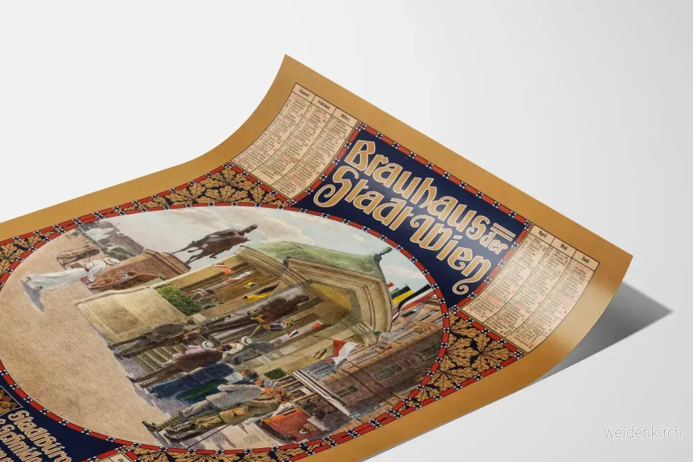 Väggkalender i vintage-stil från 1916 Brauhaus Stadt Wien - Bild 3