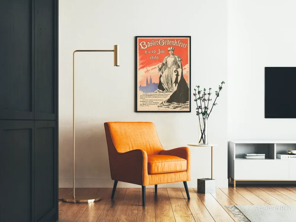 Vintageposter för Basler minnesfest 1892 Historisk väggdekoration - Bild 2