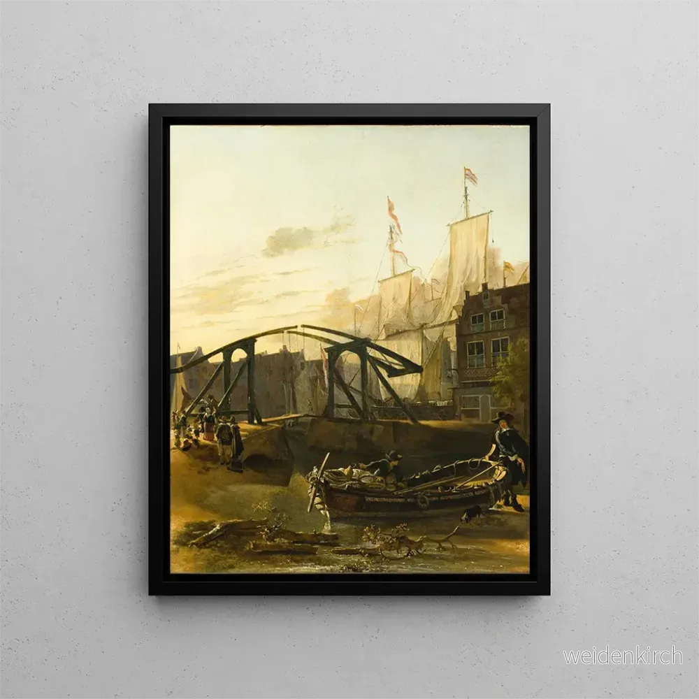 Målning Vue d’un port à Schiedam – Adam Pynacker | Konsttryck Målning Vue d’un port à Schiedam – Adam Pynacker | Konsttryck