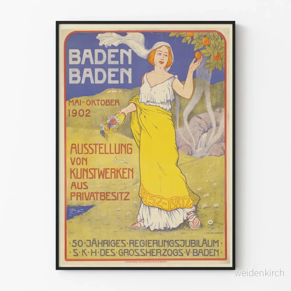 Vintageposter Baden Baden 1902 - Konstnärlig väggdekoration