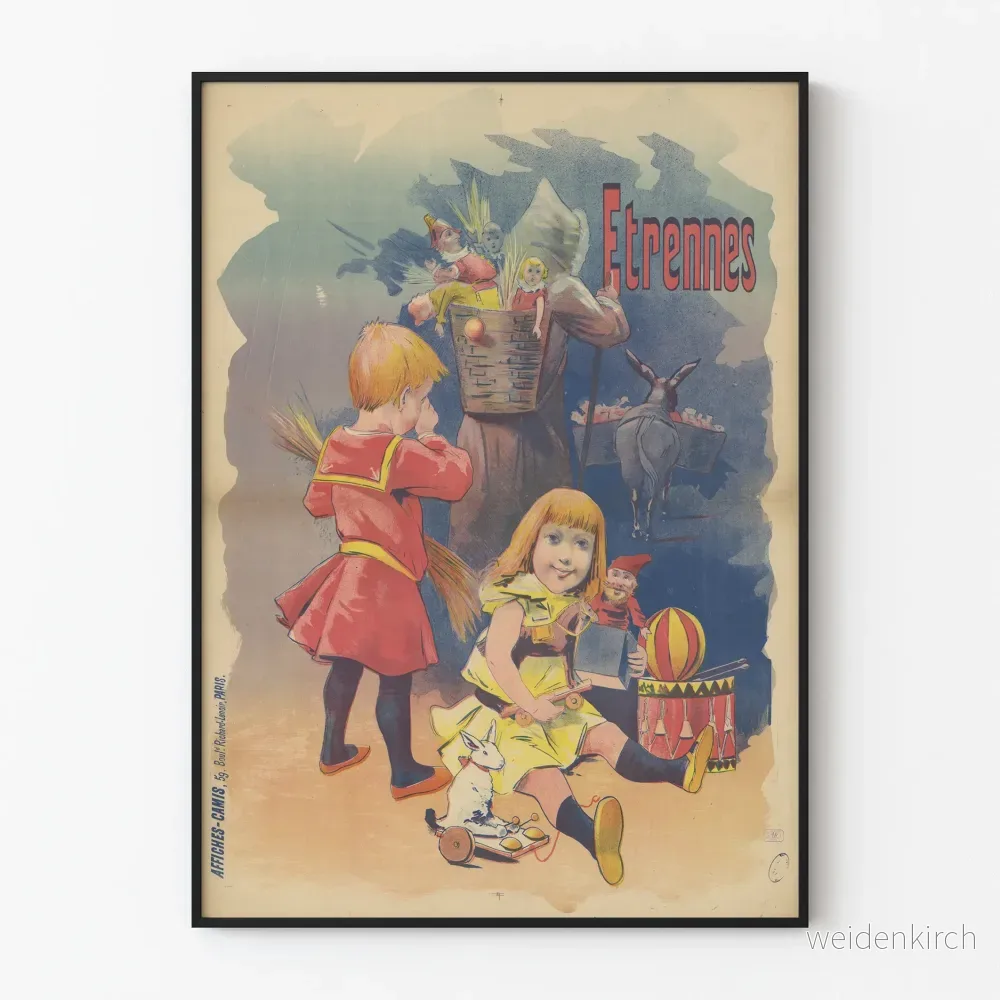 Vintageposter Etrennes för barn och leksaker