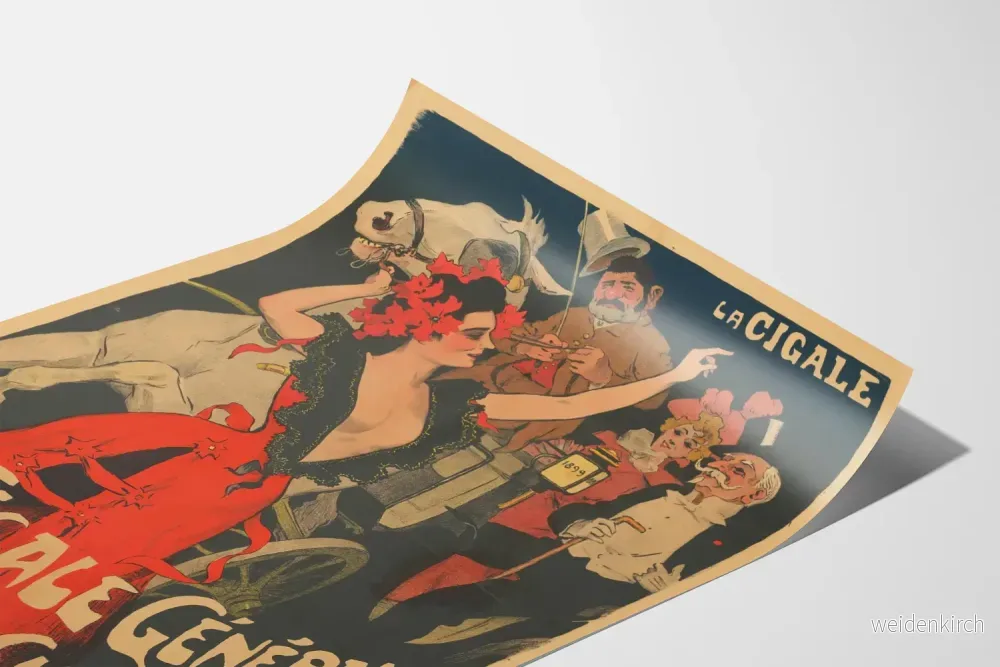 Vintageposter La Cigale Revue på La Cigale Väggdekoration - Bild 3