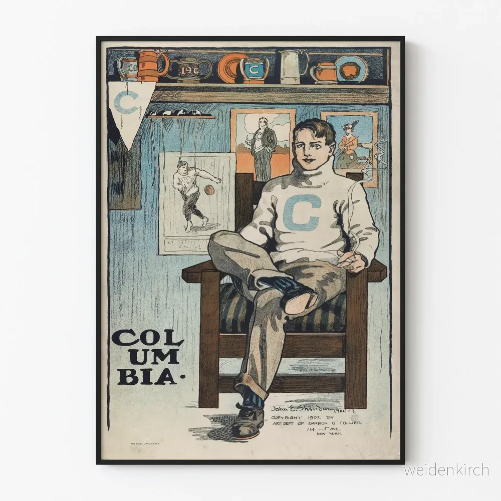 Vintageposter Columbia 1902 - Retro universitetsväggdekoration