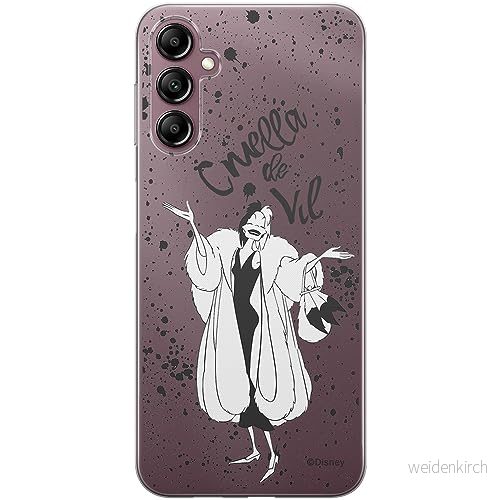 ERT GROUP mobiltelefonfodral för Samsung A14 4G/5G originalt och officiellt licensierat Disney mönster Cruella 001 optimalt anpassad till formen på mobiltelefonen, gedeeltelijk transparant 5905511832896
