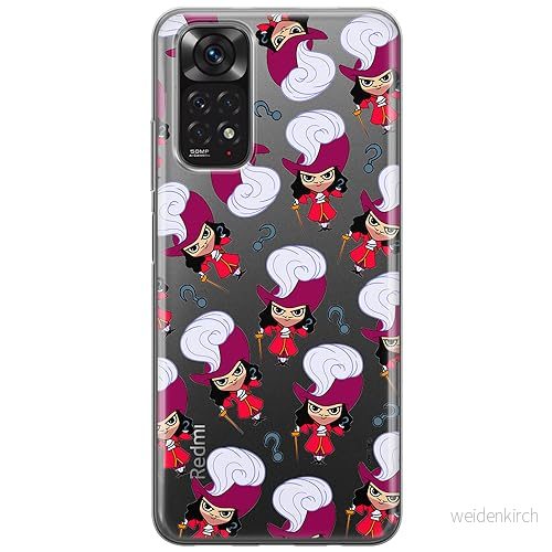 ERT GROUP mobiltelefonfodral för Xiaomi REDMI NOTE 11 4G/ 11S 4G originalt och officiellt licensierat Disney mönster James Hook 002 anpassad till formen på mobiltelefonen, gedeeltelijk transparant 5905131453976