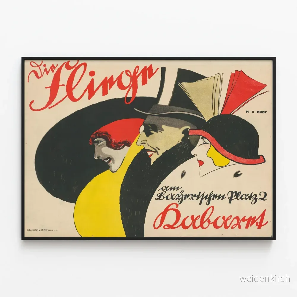 Vintageposter Die Fliege vid Bayerischer Platz 2 - Väggdekoration Kabarett