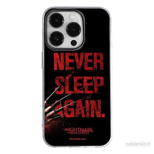 ERT GROUP mobiltelefonfodral för Iphone 14 PRO originalt och officiellt licensierat Horror mönster Nightmare of Elm Street 003 anpassad till formen på mobiltelefonen, fodral tillverkad av TPU plast 5905511076931