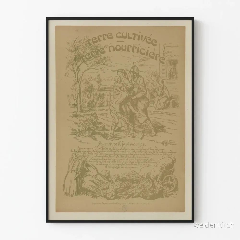 Vintageposter 'Odlad jord, närande jord' - Jordbruksinredning för väggar
