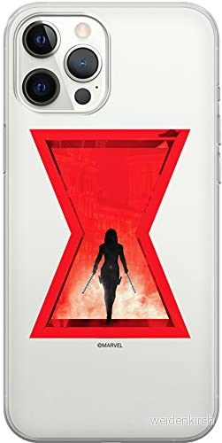 ERT GROUP mobiltelefonfodral för Apple Iphone 12/12 PRO originalt och officiellt licensierat Marvel mönster Black Widow 009 Vit anpassad till formen på mobiltelefonen, gedeeltelijk transparant 5903537986364