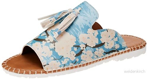 DOGO Dam blå veganläder sandaler Bloom Where You Are Planted Motiv 40, Färg: blå, 40 EU 8680544248469