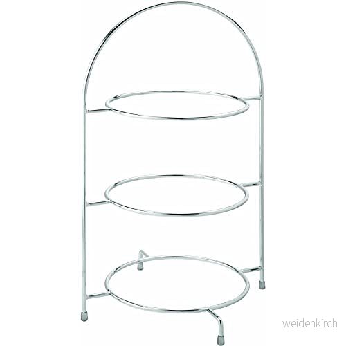Utopia tallriksstativ, F91032 000000 B01001, krom 3 djur tårttallriksstativ 43 cm (17 tum) för att hålla x 25 tallrikar (låda med 1) 5060020669569