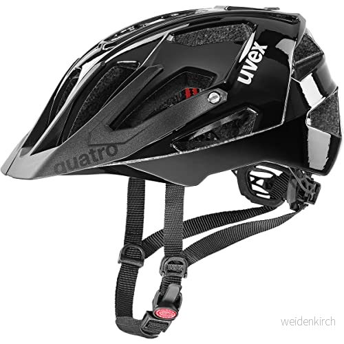 uvex quatro - säker mtb-hjälm för kvinnor och män individuell justerbar passform tvättbar innerstoppning all black 56-60 cm 4043197336640