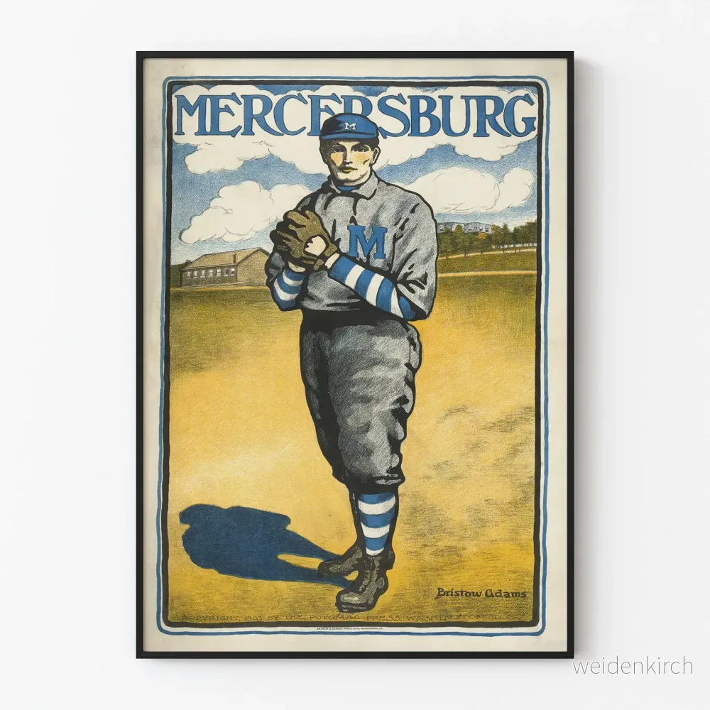 Vintage baseballposter Mercersburg 1903 väggdekoration Vintage baseballposter Mercersburg 1903 väggdekoration