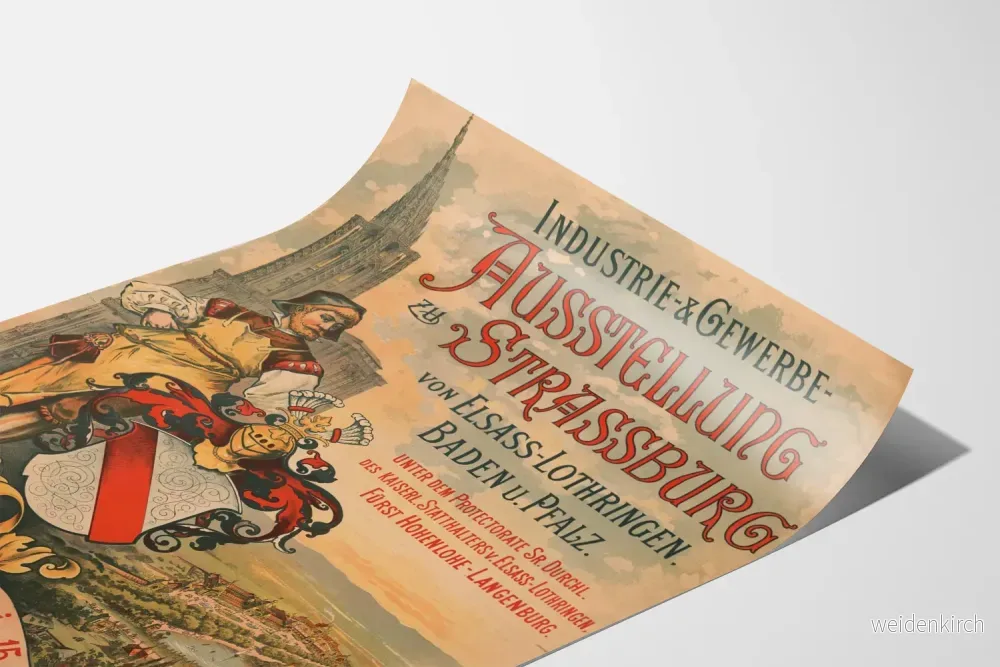 Vintage affisch för utställningen Industri och Handel Strasbourg 1895 - Bild 3