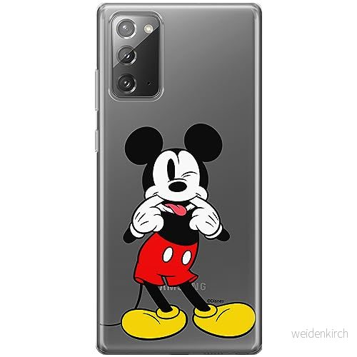 ERT GROUP mobiltelefonfodral för Samsung GALAXY NOTE 20 originalt och officiellt licensierat Disney mönster Mickey 053 optimalt anpassad till formen på mobiltelefonen, gedeeltelijk transparant 5905795034443