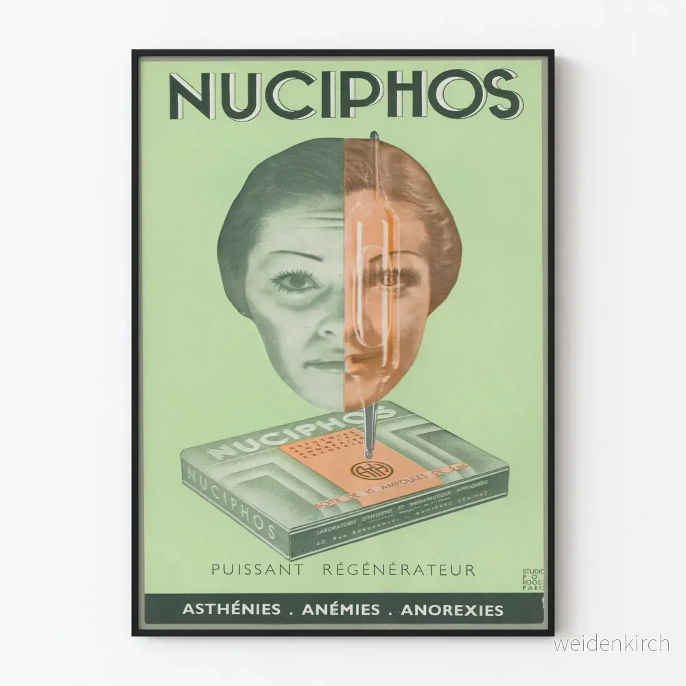 Vintageposter Nuciphos - Retro väggdekoration för hälsa och välbefinnande