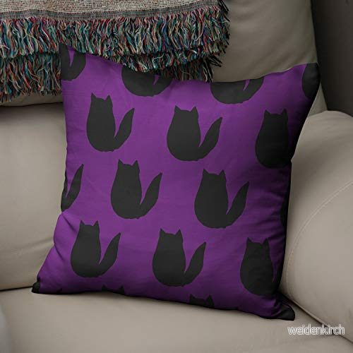 Bonamaison Dekorativt Kuddöverdrag – Lila och Svart – Storlek 43 x cm 4546680169836