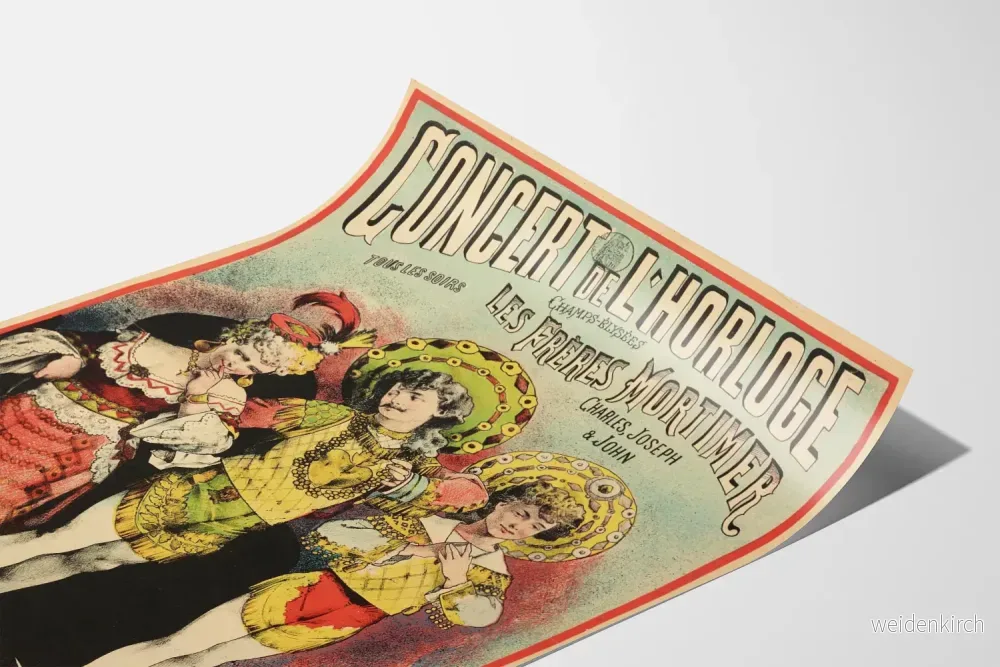 Vintageposter av Konserten vid Klockan på Champs-Élysées av Frères Mortimer - Bild 3
