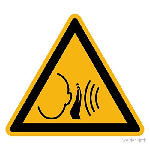 Danger Warning NF ISO7010 klistermärke laminerat laminat signallim plötsligt högt ljud 30 x cm 5415231816125