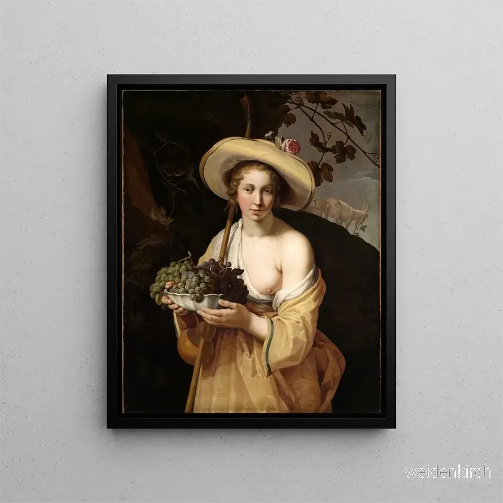 Målning Bergère med en skål med druvor – Abraham Bloemaert | Konsttryck