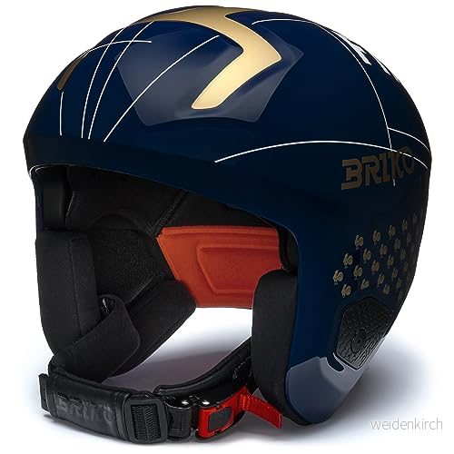 Briko, HELMET Unisex Ungdom, SHINY TANGAROA BLÅ Gold WHITE, XS 8055160851551