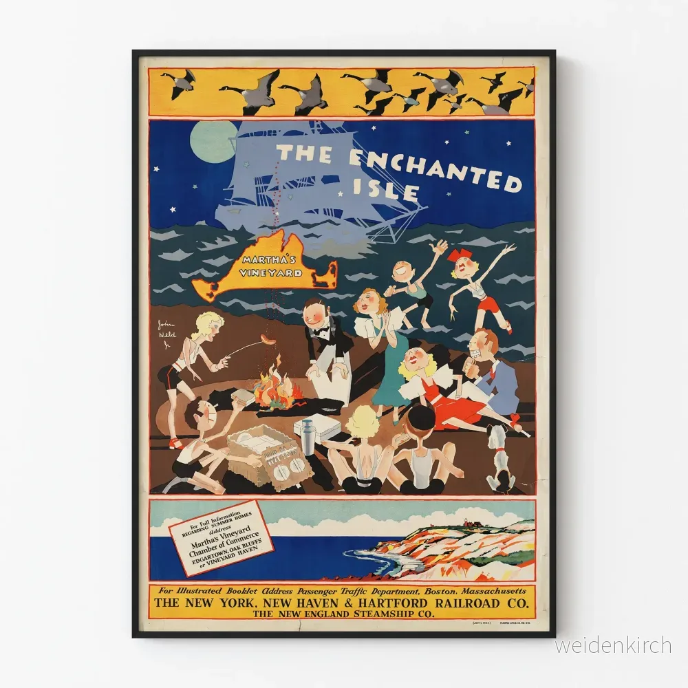 Vintageposter The Enchanted Isle - Väggdekoration Martha's Vineyard