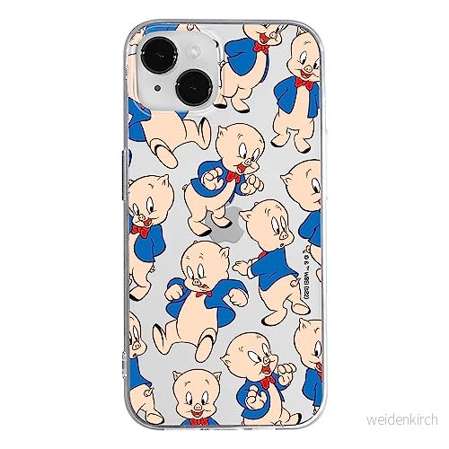 ERT GROUP mobiltelefonfodral för Iphone 14 originalt och officiellt licensierat Looney Tunes mönster Porky Pig 001 optimalt anpassad till formen på mobiltelefonen, gedeeltelijk transparant 5905511619893