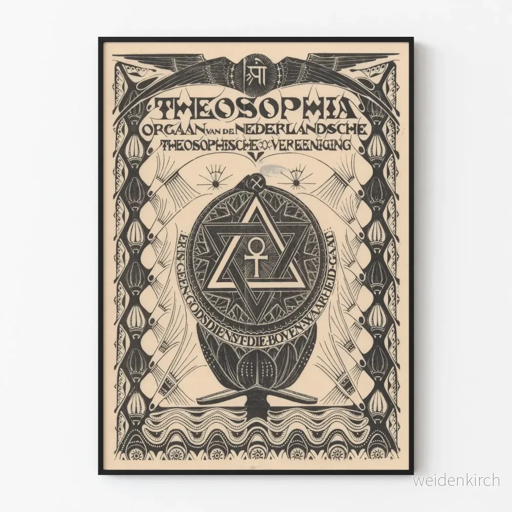 Vintage affisch Theosophia esoterisk väggdekoration Vintage affisch Theosophia esoterisk väggdekoration