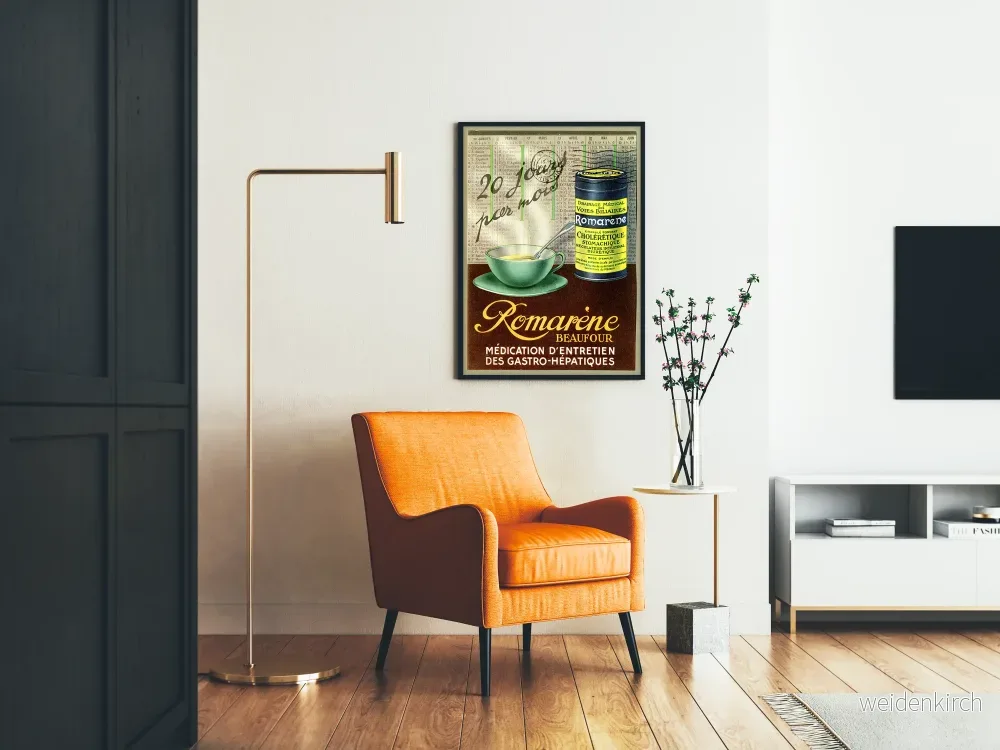Vintageposter Romarène för medicinering av mag- och leverbesvär - Bild 2