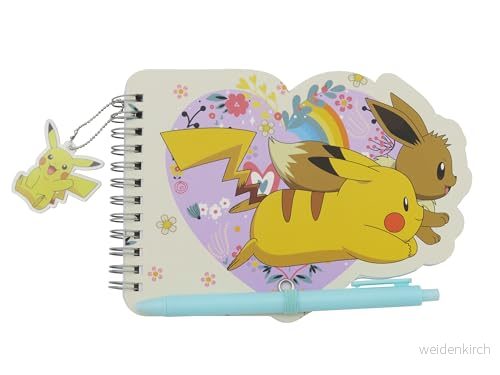 CyP Brands Pokémon, anteckningsbok med penna, skrivning, brevpapper, anteckningsblock, blomsamling, krämfärg, officiell produkt 8426842111582